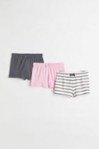 H & M - 3-pack Cotton Shorts - Pink