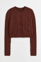 H & M - Cable-knit Cardigan - Brown