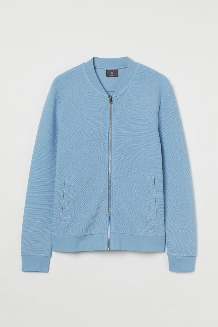 H & M - Cardigan With Zip - Blue