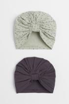 H & M - 2-pack Cotton Turbans - Green