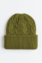 H & M - Cable-knit Hat - Green