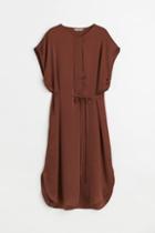 H & M - Tie-belt Sleeveless Dress - Beige