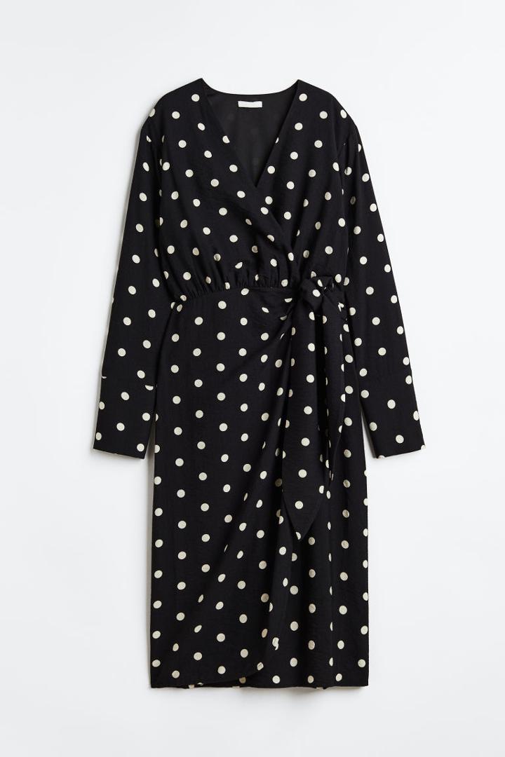 H & M - Tie-detail Wrap Dress - Black