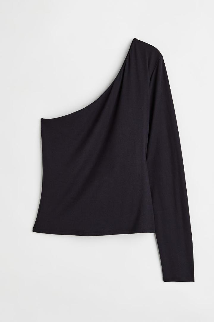 H & M - H & M+ One-shoulder Top - Black