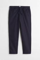 H & M - Relaxed Fit Cotton Drawstring Pants - Blue