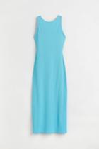H & M - Ribbed Dress - Turquoise