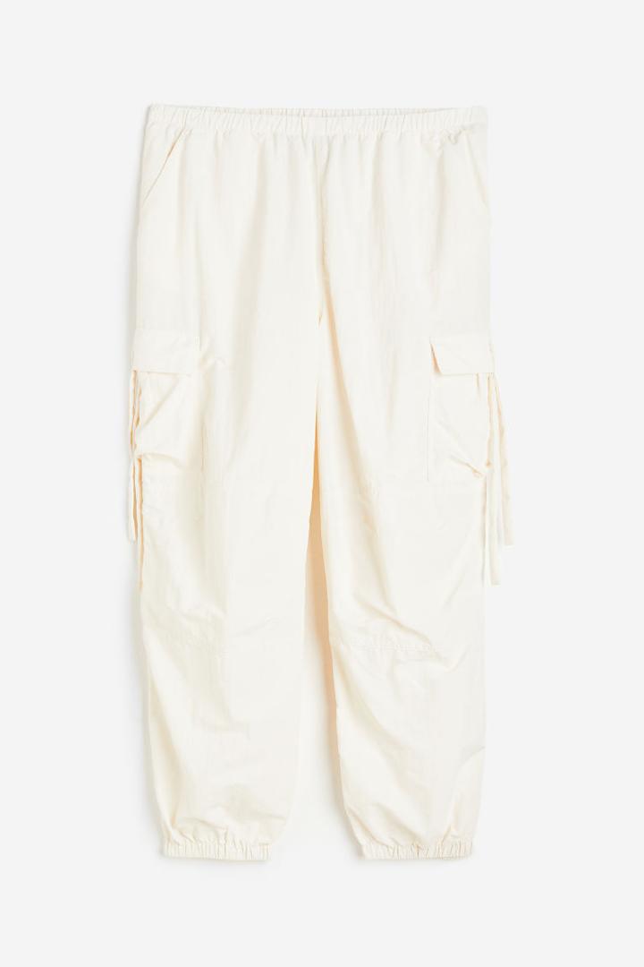 H & M - H & M+ Low-waist Parachute Pants - White