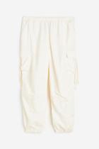 H & M - H & M+ Low-waist Parachute Pants - White