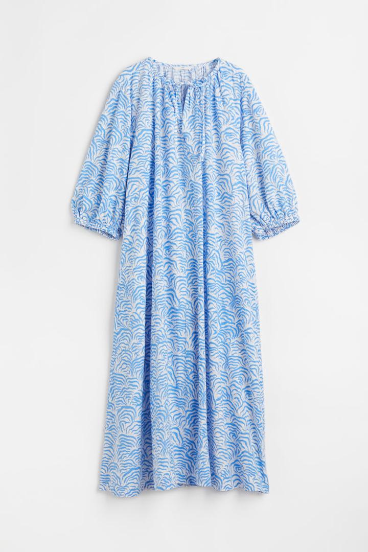 H & M - Tie-detail Dress - Blue