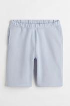 H & M - Relaxed Fit Cotton Jogger Shorts - Blue