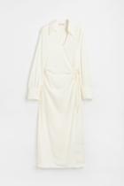 H & M - Wrap Shirt Dress - White