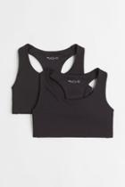 H & M - 2-pack Sports Tops In Drymove&trade; - Black