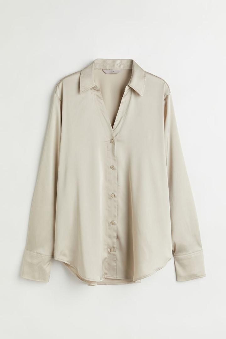 H & M - V-neck Blouse - Brown
