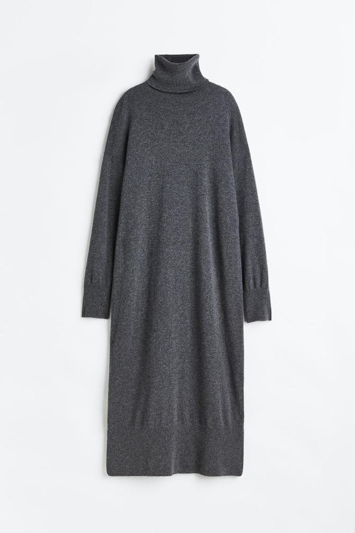 H & M - Cashmere Turtleneck Dress - Gray
