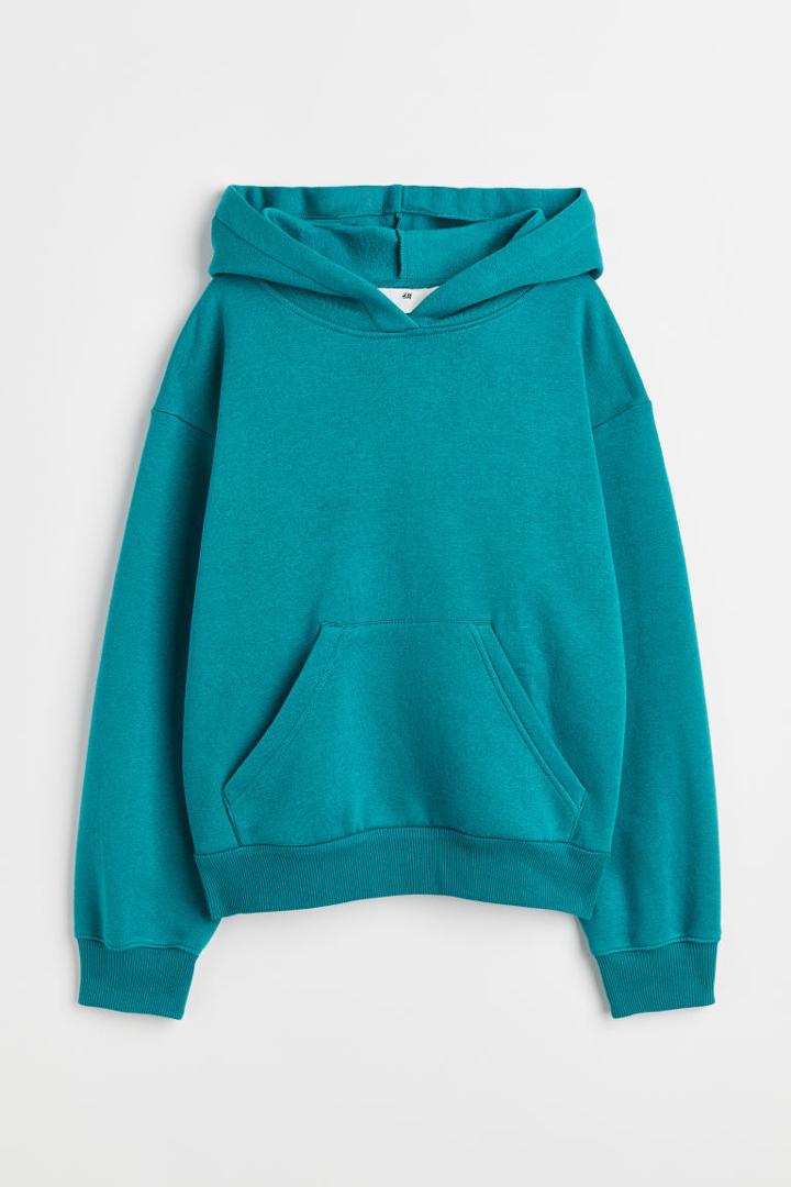 H & M - Oversized Hoodie - Turquoise