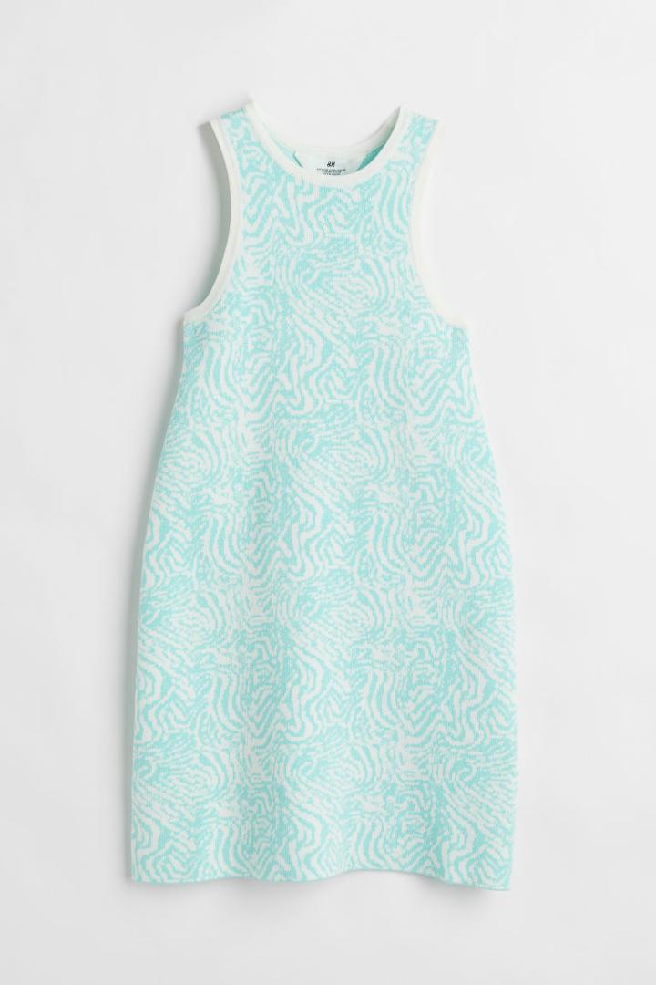 H & M - Fine-knit Dress - Turquoise