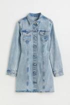 H & M - Fitted Denim Dress - Blue