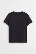 H & M - Slim Fit Round-necked T-shirt - Black
