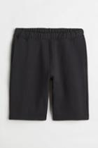 H & M - Relaxed Fit Cotton Jogger Shorts - Black