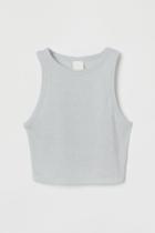 H & M - Crop Tank Top - Gray