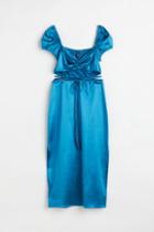 H & M - Shiny Cut-out Dress - Blue