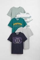 H & M - 5-pack Cotton T-shirts - Green