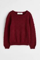 H & M - Textured-knit Sweater - Red