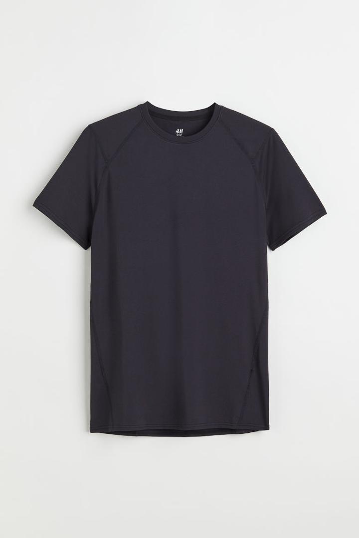 H & M - Muscle Fit Sports Shirt - Black