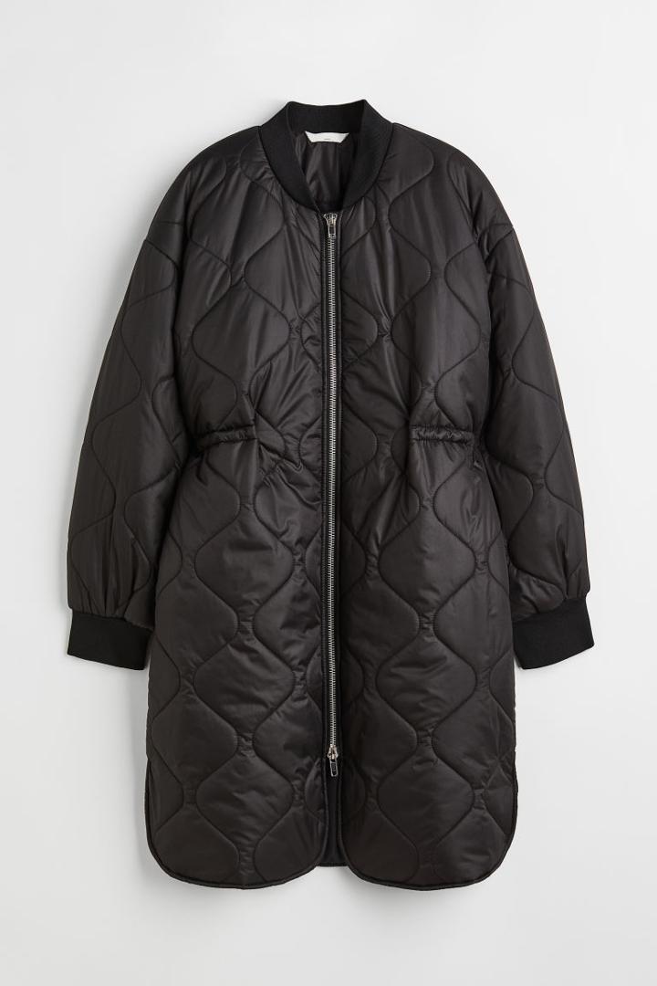 H & M - Mama Quilted Coat - Black