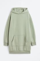 H & M - Hooded Sweatshirt Dress - Green