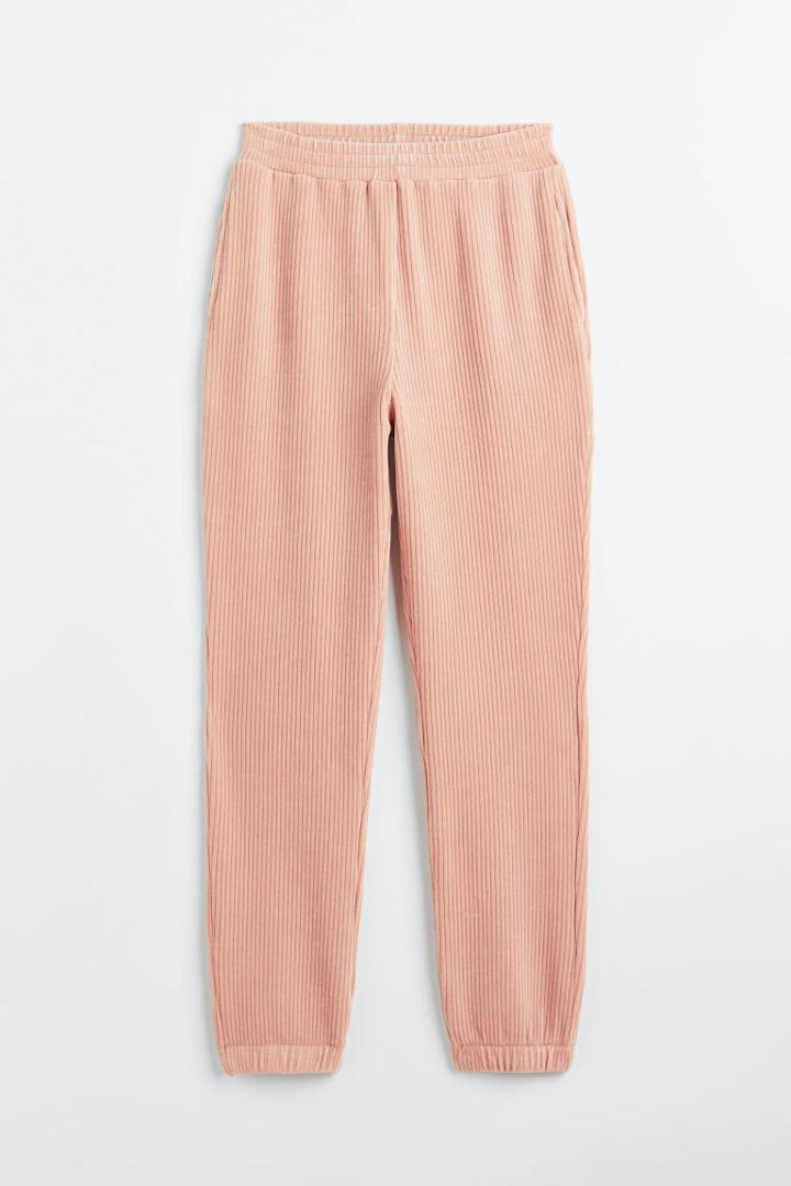 H & M - Velour Joggers - Orange