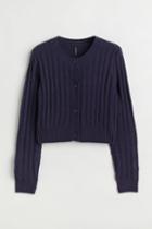 H & M - Cable-knit Cardigan - Blue