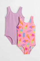 H & M - 2-pack Swimsuits - Pink