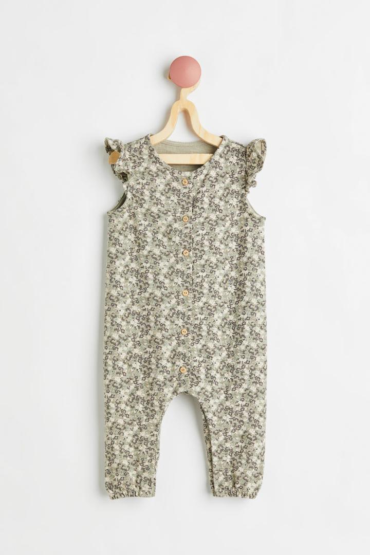 H & M - Slub Jersey Romper Suit - Green