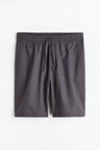 H & M - Loose Fit Linen-blend Shorts - Gray