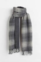 H & M - Patterned Scarf - Gray