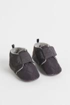 H & M - Quilted Slippers - Gray