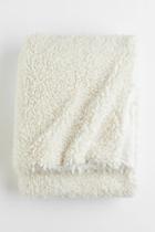H & M - Plush Fleece Throw - Beige