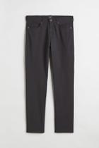 H & M - Slim Fit Cotton Twill Pants - Gray