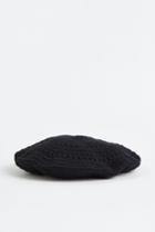 H & M - Crochet-look Beret - Black