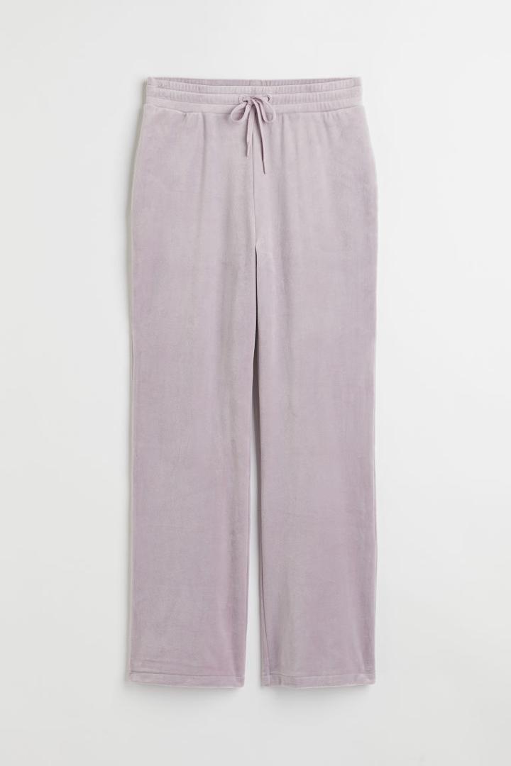 H & M - Velour Pants - Purple