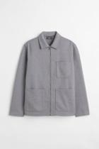 H & M - Regular Fit Felted Shirt Jacket - Gray