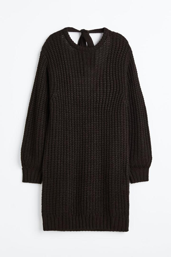 H & M - Open-backed Knit Dress - Black