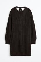 H & M - Open-backed Knit Dress - Black