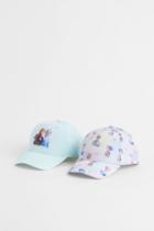 H & M - 2-pack Printed Caps - Green