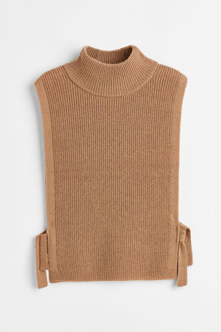 H & M - Knit Mock Turtleneck Collar - Beige