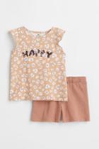 H & M - 2-pack Motif-detail Set - Orange