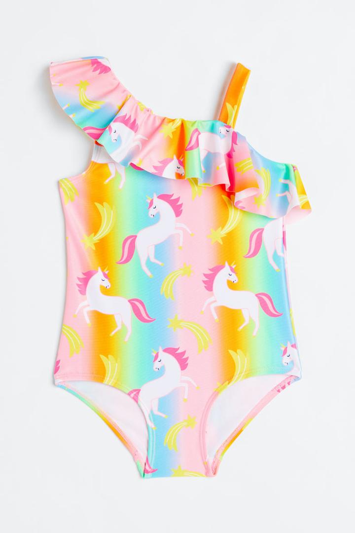 H & M - One-shoulder Swimsuit - Pink