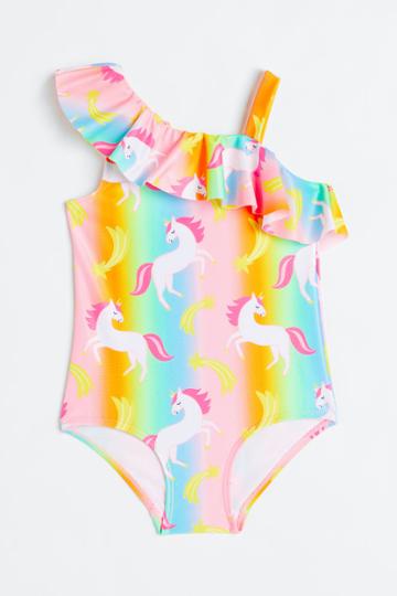 H & M - One-shoulder Swimsuit - Pink