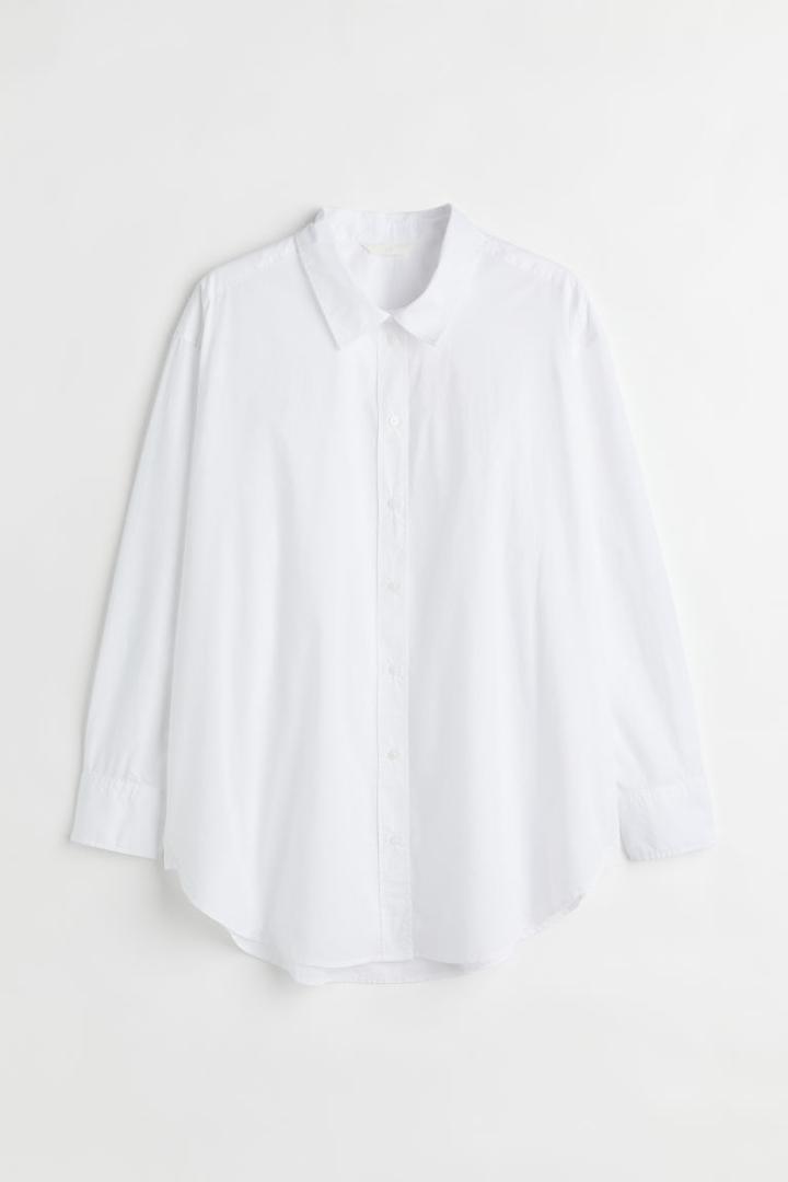 H & M - H & M+ Poplin Shirt - White
